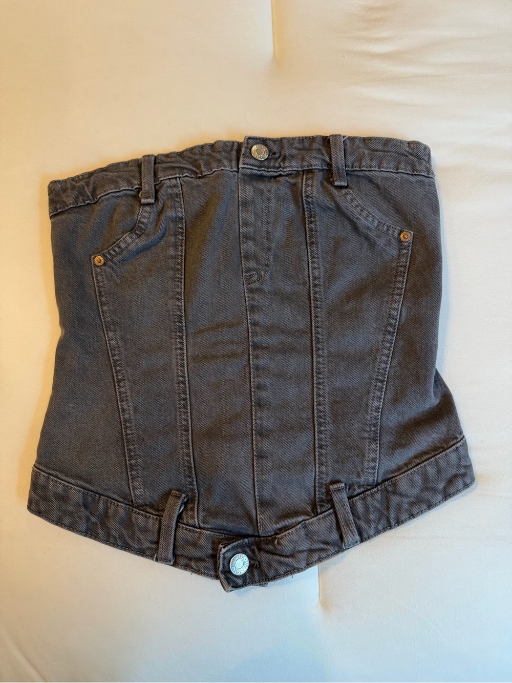 Teens Dark Gray Denim strapless top - Casual Stretch so cute on!